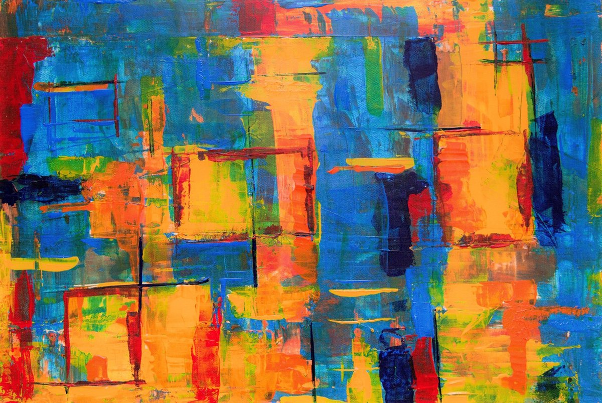 Canvasvooraandemuur.nl Abstract canvas voor aan de muur Multi