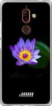 Nokia 7 Plus Hoesje Transparant TPU Case - Purple Flower in the Dark #ffffff