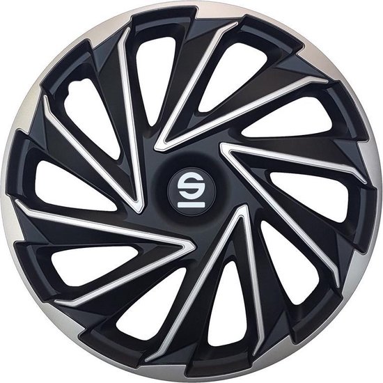4-Delige Sparco Wieldoppenset Palermo 16-inch zilver/zwart 4-Delige Sparco Wieldoppenset Palermo 16-inch zilver/zwart