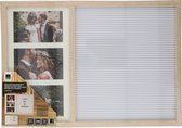 QSharp 50 x 35 cm Large Memo Board and Photo Frame with 3 x 10 cm x 15 cm Frames to Hold Photos comes with 145 Letters to personalise the messages