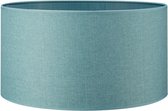 Home Sweet Home - lampenkap cilinder - transparant - canvas - klassieke lampenkap - Ø45cm H23cm - E27 fitting - petrol - blauw