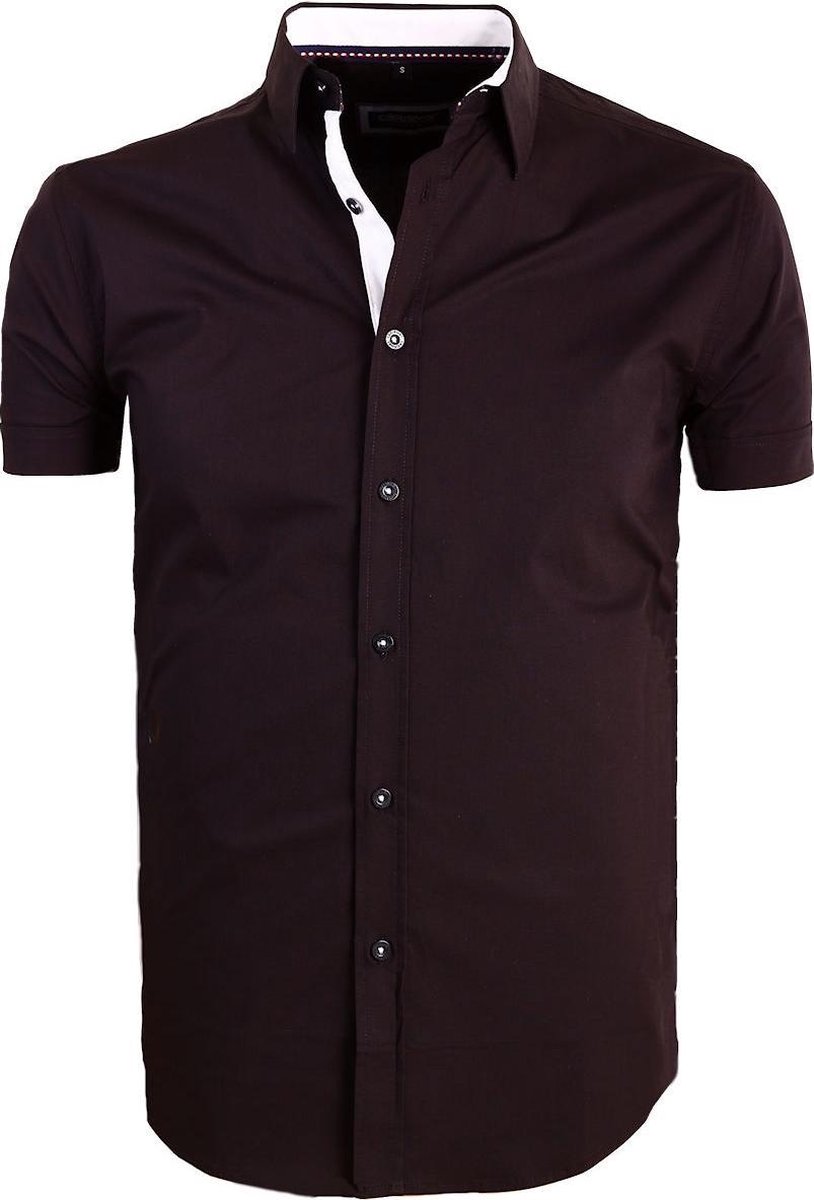 Carisma Overhemd Korte Mouw Effen Zwart 9102 - L
