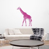 Muursticker Giraffe -  Roze -  109 x 140 cm  -  slaapkamer  woonkamer  dieren - Muursticker4Sale