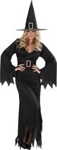 Widmann - Heks & Spider Lady & Voodoo & Duistere Religie Kostuum - Elegante Heks Black Witch Kostuum Vrouw - Zwart - Large - Halloween - Verkleedkleding