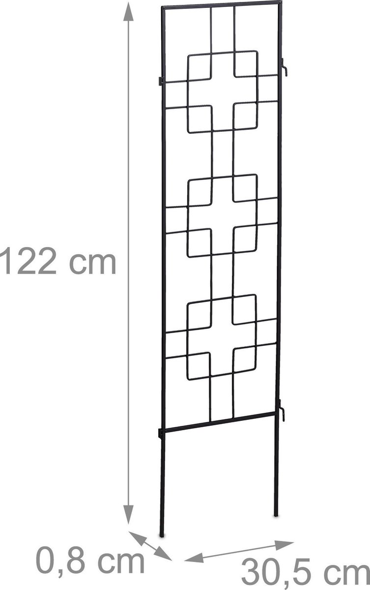 Relaxdays trellis metal, HxW: 150x60cm, plant support climbing plants, place in ground, plant climbing frame freestanding, black Relaxdays trellis metal, HxW: 150x60cm, plant support climbing plants, place in ground, plant climbing frame freestanding, black