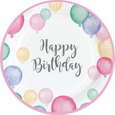 Amscan Bordjes Happy Birthday Ballonnen 22,8 Cm Papier Wit 8 Stuks