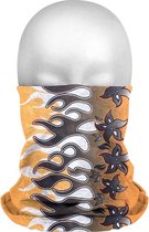 Multifunctionele morf sjaal zwart/oranje vlammen en bloemen print voor volwassenen - Gezichts bedekkers - Maskers voor mond - Windvangers