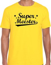 Super meester cadeau t-shirt geel heren S