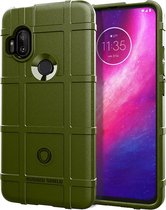 Voor Motorola One Hyper Full Coverage Shockproof TPU Case (Army Green)