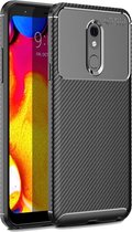 Carbon Fiber Texture Shockproof TPU Case voor LG Q Stylo 5 (Zwart)