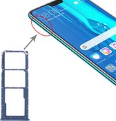 SIM-kaarthouder + SIM-kaarthouder + Micro SD-kaarthouder voor Huawei Y9 (2019) (blauw)