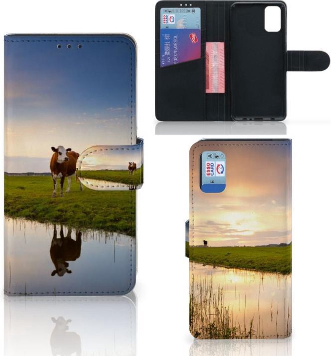 Samsung Galaxy A41 Telefoonhoesje met Pasjes Koe