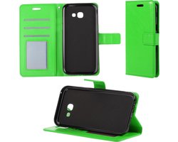 Hoesje - Geschikt voor Samsung Galaxy A5 2017 - Luxe Bookcase - Walletcase Hoes - Portemonnee - Cover - Telefoonhoes - Groen