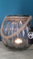 Windlicht - van Glas - met Jute Touw