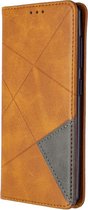 Samsung Galaxy A41 Hoesje - Geometric Book Case - Bruin