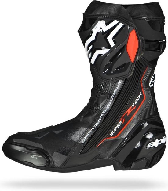 Alpinestars Supertech R Black Dark Gray Red Fluo Motorcycle Boots 41 ...