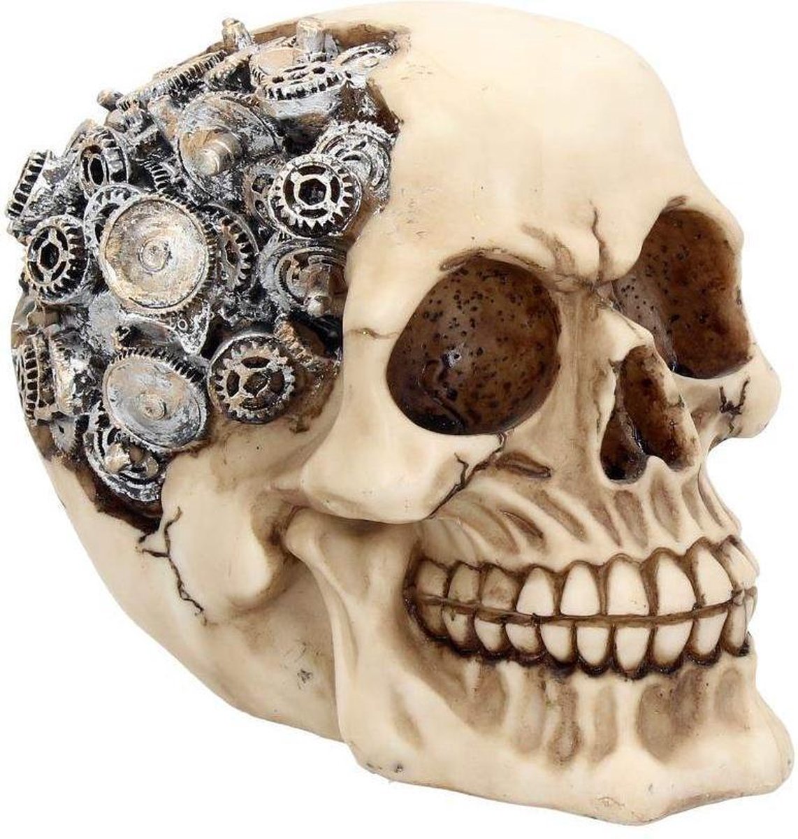 Nemesis Now Beeld/figuur Clockwork Cranium Schedel Creme