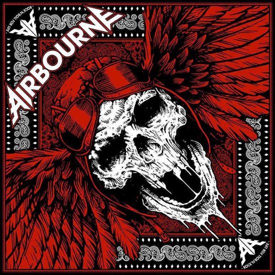 Airbourne - Red Skull Bandana - Zwart