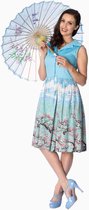 Dancing Days Korte jurk -S- ORIENTAL BLOSSOM 50S Blauw