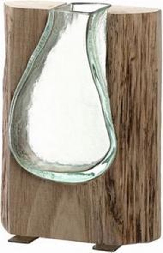 AYTM Vaas Globe, 17 cm, rookgrijs / goud, glas, roestvrij staal