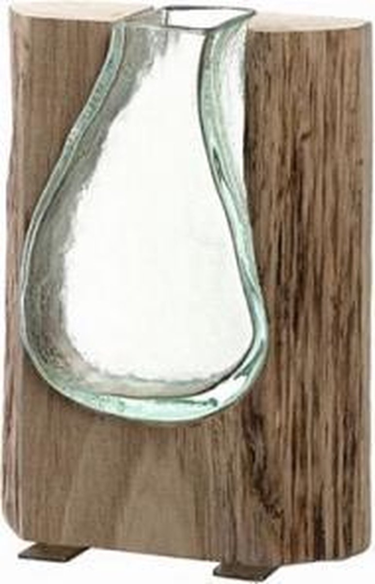 Leonardo Casolare Vaas met hout 20 cm