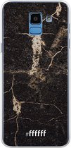 Samsung Galaxy J6 (2018) Hoesje Transparant TPU Case - Dark Golden Marble #ffffff