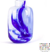 Design vaas Toronto - Fidrio DELFTS BLUE - glas, mondgeblazen - hoogte 12,5 cm