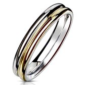 Ring Dames - Ringen Dames - Ringen Vrouwen - Zilverkleurig - Zilveren Kleur - Ring - Met verfijnde Zijkant - Tona