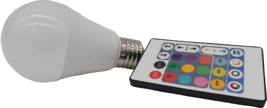 Manga Goed gevoel complexiteit LED Color bulb - E27 fitting - met afstandsbediening- Led lamp met normale  fitting met... | bol.com