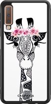 Samsung A7 2018 hoesje - Giraffe | Samsung Galaxy A7 (2018) case | Hardcase backcover zwart