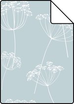 Proefstaal ESTAhome behangpapier schermbloemen lichtblauw en wit - 139102 - 26,5 x 21 cm