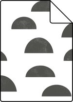Proefstaal ESTAhome behangpapier grafisch motief zwart wit - 139067 - 26,5 x 21 cm