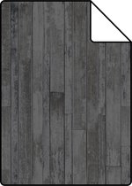 Proefstaal ESTAhome behangpapier vintage sloophout planken zwart en bruin - 128841 - 26,5 x 21 cm
