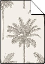 Proefstaal ESTAhome behang palmbomen lichtbeige - 139163 - 26,5 x 21 cm