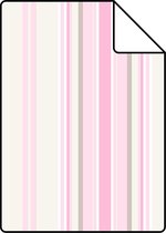 Proefstaal ESTAhome behang strepen licht roze en beige - 138806 - 26,5 x 21 cm