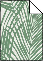 Proefstaal ESTAhome behangpapier palmbladeren jade groen - 139007 - 26,5 x 21 cm