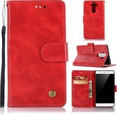 Voor Nokia 8 Sirocco Retro koperen gesp Crazy Horse horizontale flip PU lederen tas met houder & kaartsleuven & portemonnee & lanyard (rood)