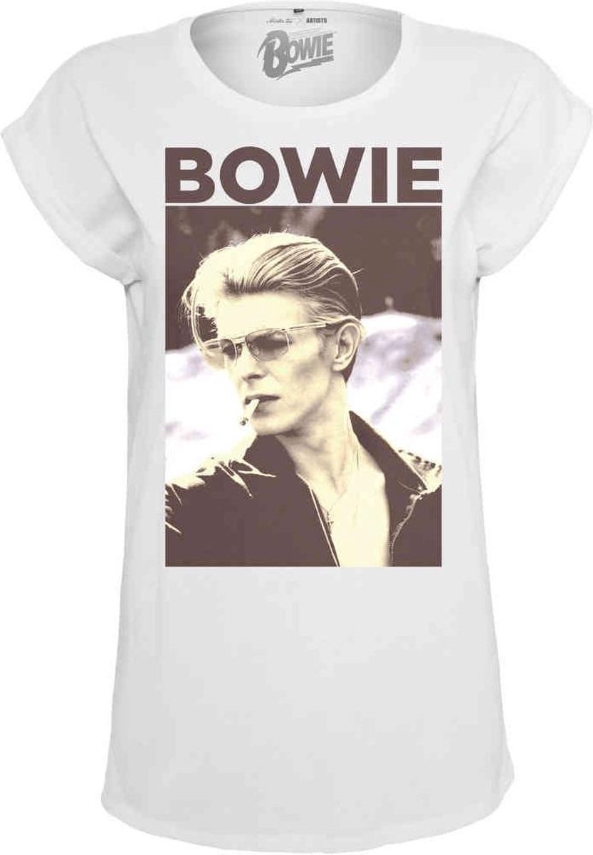 Mister Tee David Bowie David Bowie Dames T-shirt XS Wit