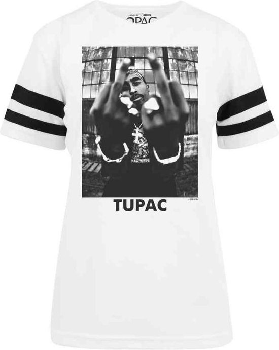 dronken Geldschieter Hoorzitting Urban Classics Tupac Dames Tshirt -XS- 2Pac Stripes Wit | bol.com