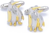 Manchetknopen - Penguin Paartje Goud en Zilver