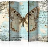 Kamerscherm - Scheidingswand - Vouwscherm - Postcard with butterfly II [Room Dividers] 225x172 - Artgeist Vouwscherm