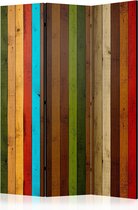 Kamerscherm - Scheidingswand - Vouwscherm - Wooden rainbow [Room Dividers] 135x172 - Artgeist Vouwscherm