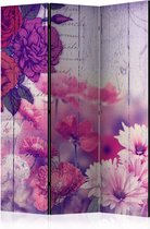 Kamerscherm - Scheidingswand - Vouwscherm - Flowers Memories [Room Dividers] 135x172 - Artgeist Vouwscherm