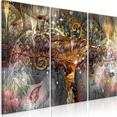 Schilderijen Op Canvas - Schilderij - Golden Tree (3 Parts) 120x80 - Artgeist Schilderij