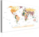 Schilderijen Op Canvas - Schilderij - World Map: Travel Around the World 120x80 - Artgeist Schilderij
