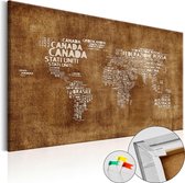 Schilderijen Op Canvas - Afbeelding op kurk - The Lost Map [Cork Map - Italian Text] 60x40 - Artgeist Schilderij