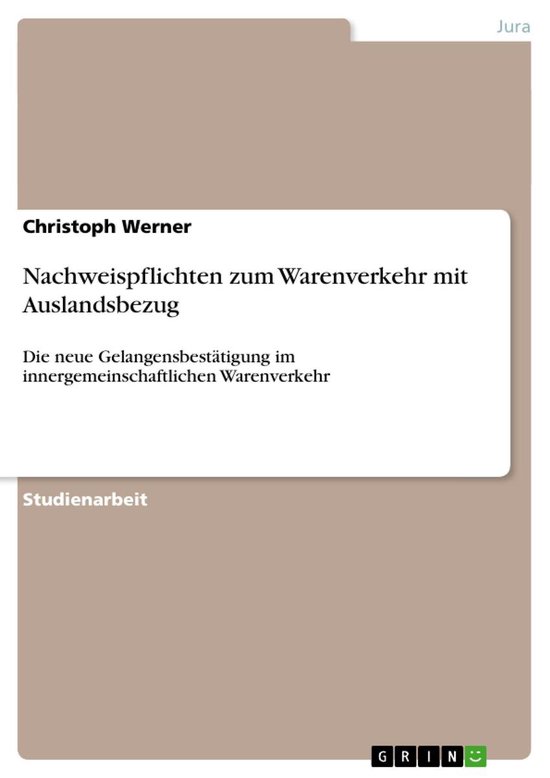 Nachweispflichten zum Warenverkehr mit Auslandsbezug - cover