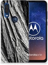 Motorola One Vision Bumper Hoesje Boomschors Grijs