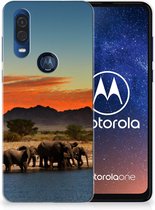 Motorola One Vision TPU Hoesje Olifanten