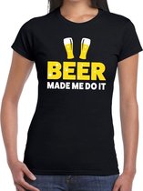 Oktoberfest Beer made me do it  bier/drank fun t-shirt zwart voor dames - bier drink shirt kleding L